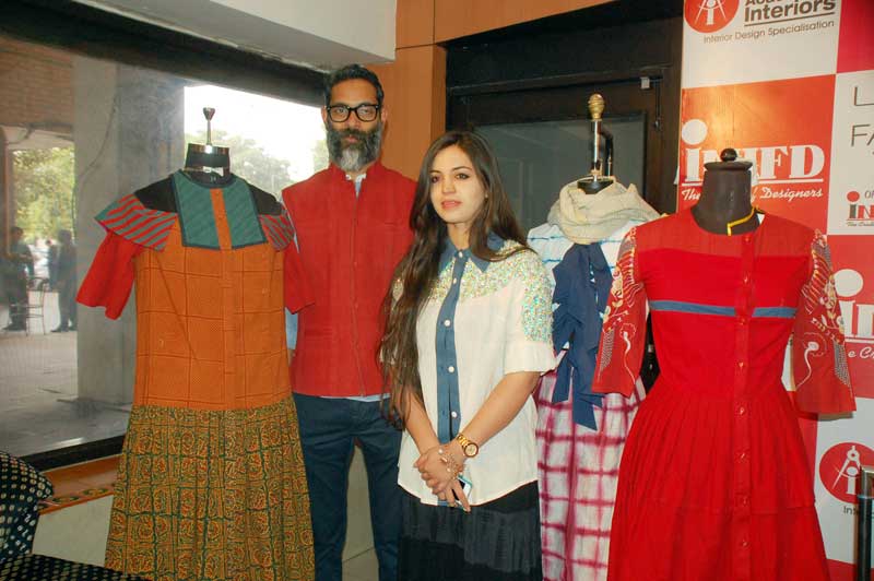 Eminent Fashion Designer Karishma Shahani and a Leading Interior Designer Wasim Khan at INIFD Chandigarh