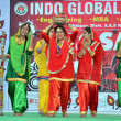 Students of Indo Global Colleges performing at stage on annual day