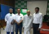 Dr. Vivek Jawali, Chairman, Dept. Of Cardio-Vascular Science, Fortis Hospitals, Bangalore, Mr. Ramesh (Son of the patient), 87 year old Subba Rao and Dr. Gopi, Consultant Interventional Cardiologist at Fortis Hospitals, Cunningham Road.