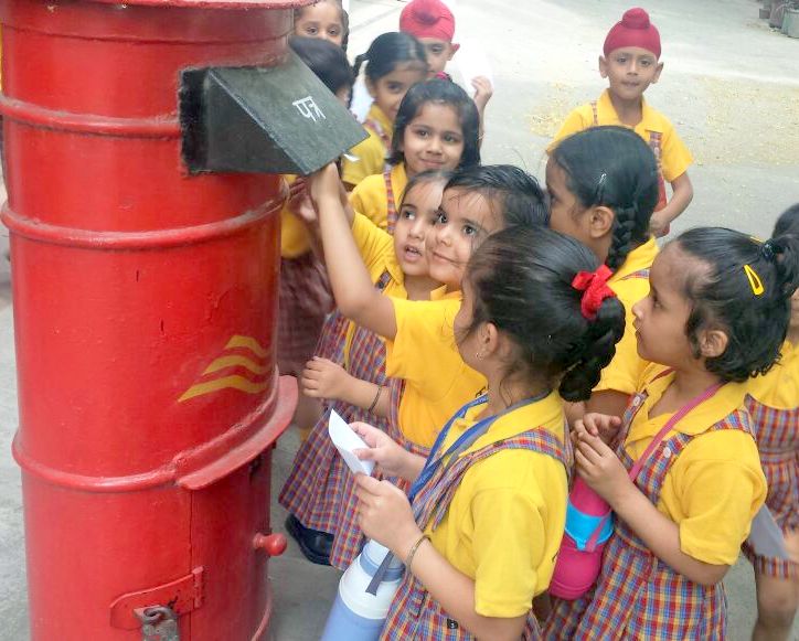 The Holy Wonders School students took information from Post office
