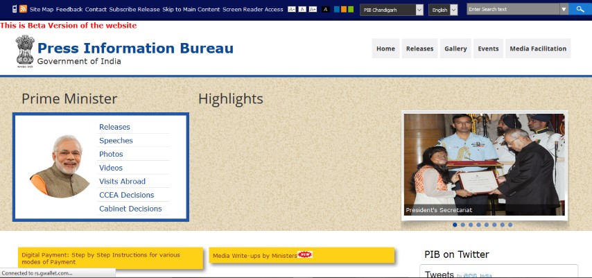 The New Multi-Lingual Website of Press Information Bureau (PIB) is ready