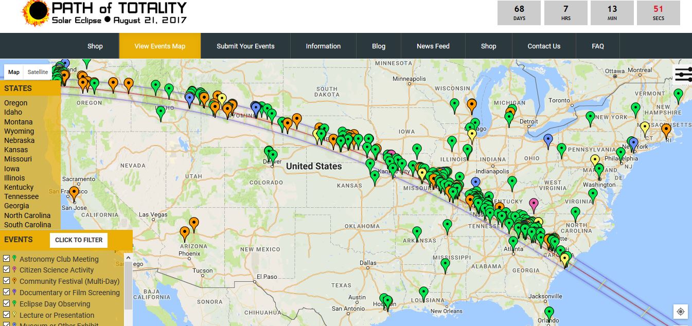 Join in the Celebrations for Solar Eclipse 21st-Aug-2017