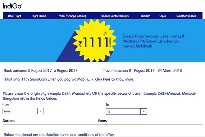 IndiGo offers tickets starting Rs 1111 to mark 11th anniversary; international destinations included in scheme