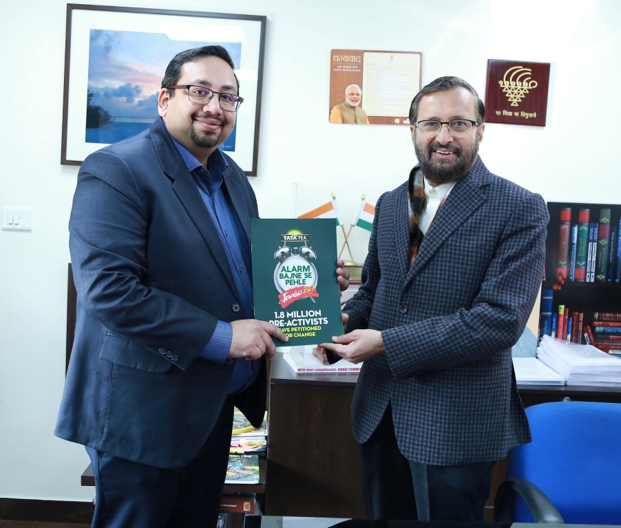 Tata Tea Jaago Re 2.0 petitions handed over to the Ministry of HRD