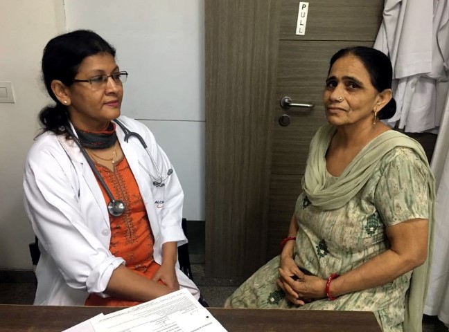 A 57-yr old woman got rid of 3.5-kg ovarian tumour