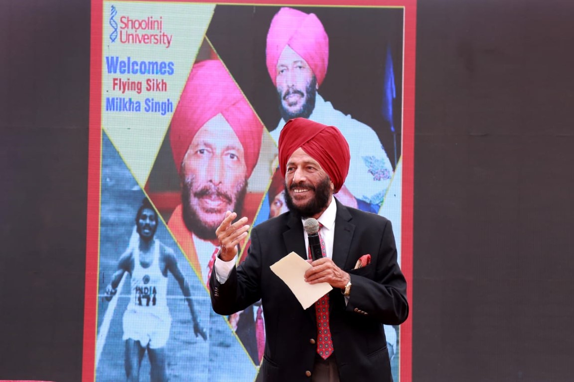 Milkha Singh interacts with Sholini University Students