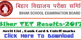 Bihar TET Result 2017