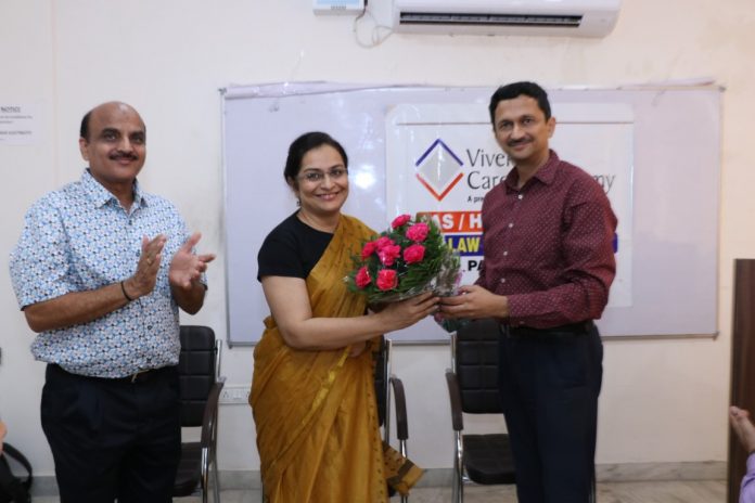 Commissioner of Police, Panchkula, Mrs. Charu Bali delivers talk at Vivek Career Academy