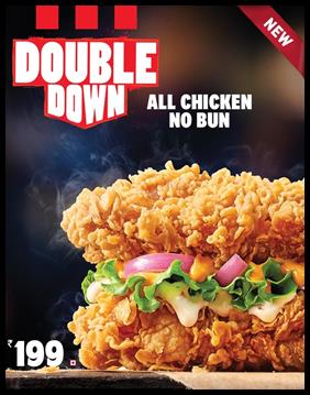 KFC India’s Double Down all-chicken no bun burger is here!