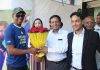 Dwayne John Bravo (DJ Bravo ) unveiled of "DSC DJ Bravo Series Bat" at Cricketer Shop, Mohali