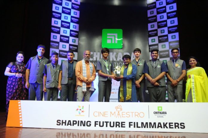 Raghubir Yadav felicitates Tricity students at Chitkara International School