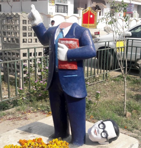 Statues of Buddha, Ambedkar desecrated