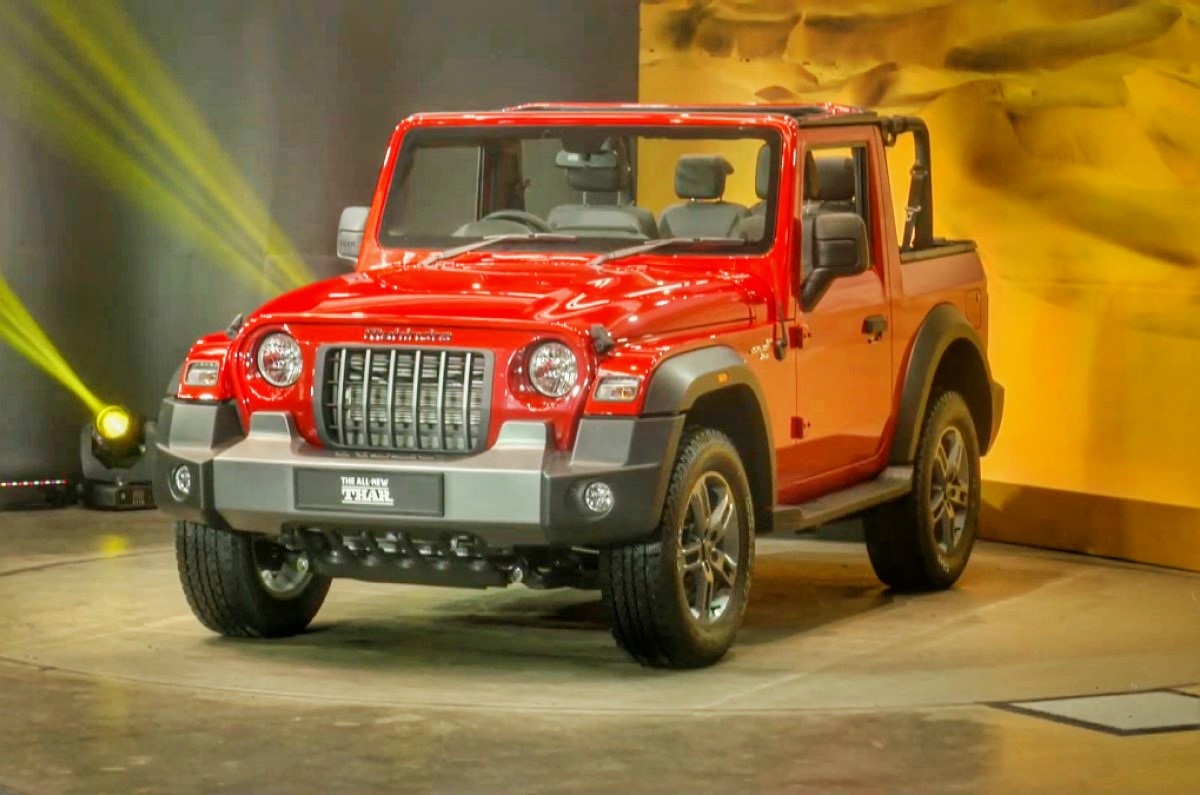 Unique barbeque framing behind iconic Mahindra Thar