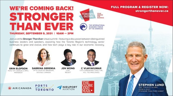 Toronto to be the host city for a global leaders’ business summit