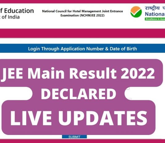 JEE Main Result 2022 (OUT) LIVE Updates