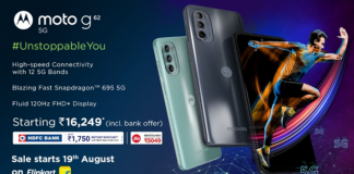 Motorola disrupts the 5g smartphone market in India with the launch of moto g62 5G