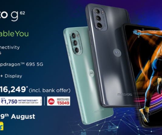Motorola disrupts the 5g smartphone market in India with the launch of moto g62 5G
