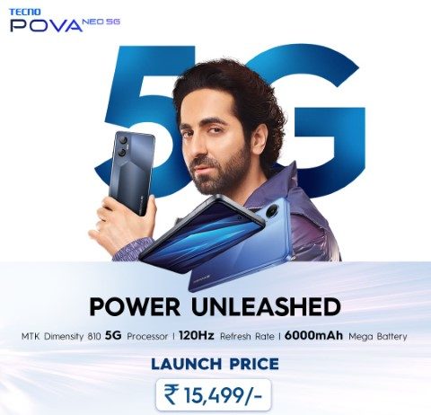 TECNO launches feature-packed POVA Neo 5G with Mediatek Dimensity 810 5G Processor