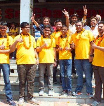 Chinmay Khokar of Sri Chaitanya is Tricity topper with AIR 42