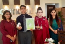 Chitkara International School’s Grade 12 student, Arryan Madhu Chitkara exhibits his innovation “The Communicator Mask”
