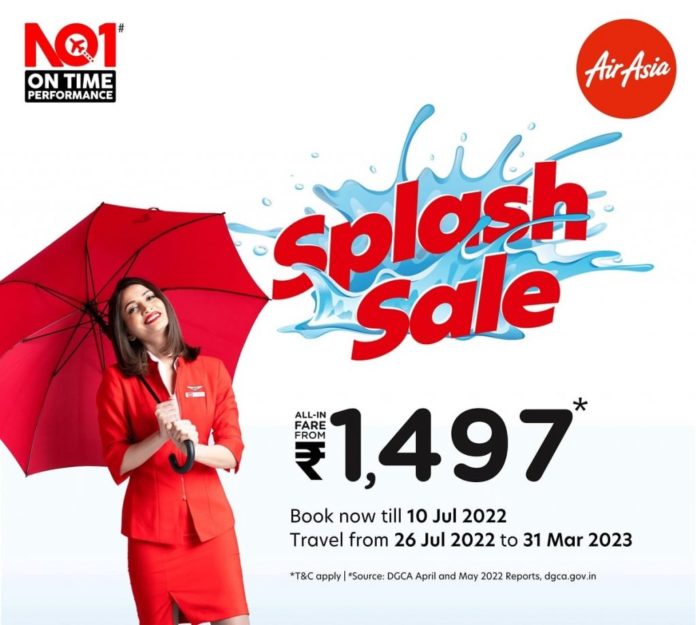 AirAsia India launches Splash Sale with fares starting ₹1,467
