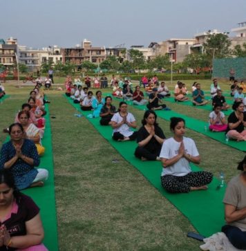 Wave Estate organises yoga sessions to commemorate the 9th International Yoga Day