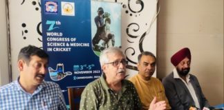Seventh 'World Congress on Science and Medicine in Cricket' to be held in Chandigarh