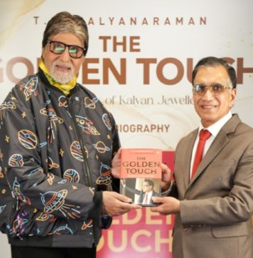 Kalyan Jewellers’ brand ambassador Amitabh Bachchan unveils Mr. T S Kalyanaraman’s autobiography ‘The Golden Touch’