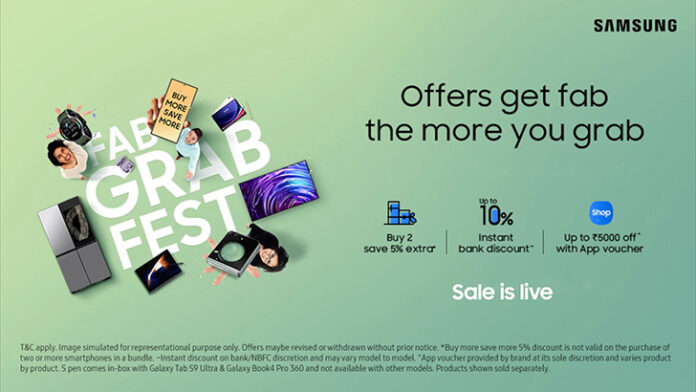 Samsung’s ‘Fab Grab Fest’ is back with Unbeatable Offers on Smartphones, TVs, Laptops, and Digital Appliances on Samsung.com and Samsung Exclusive Stores