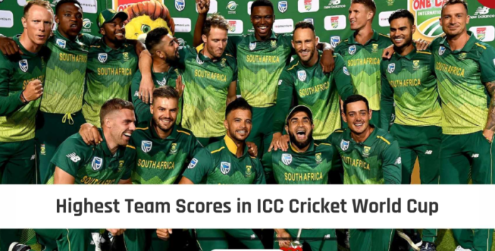Top 10 Highest Team Scores in ICC Cricket World Cup History