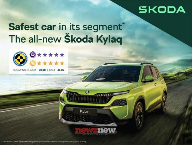Škoda Kylaq secures a 5-star rating in Bharat NCAP crash test