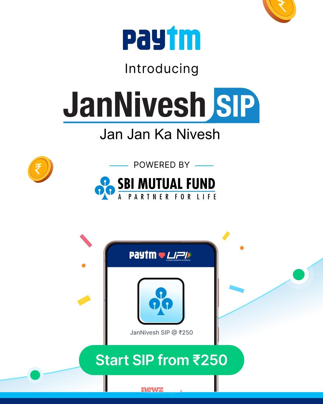 Paytm Partners with SBI Mutual Fund to Launch JanNivesh ₹250 SIP