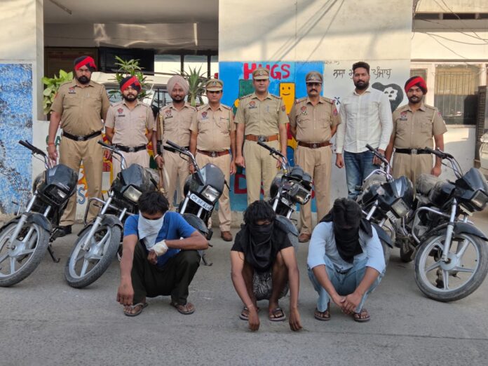 SAS Nagar Police Arrest Three Accused Involved In Multiple Two-Wheelers Theft Cases