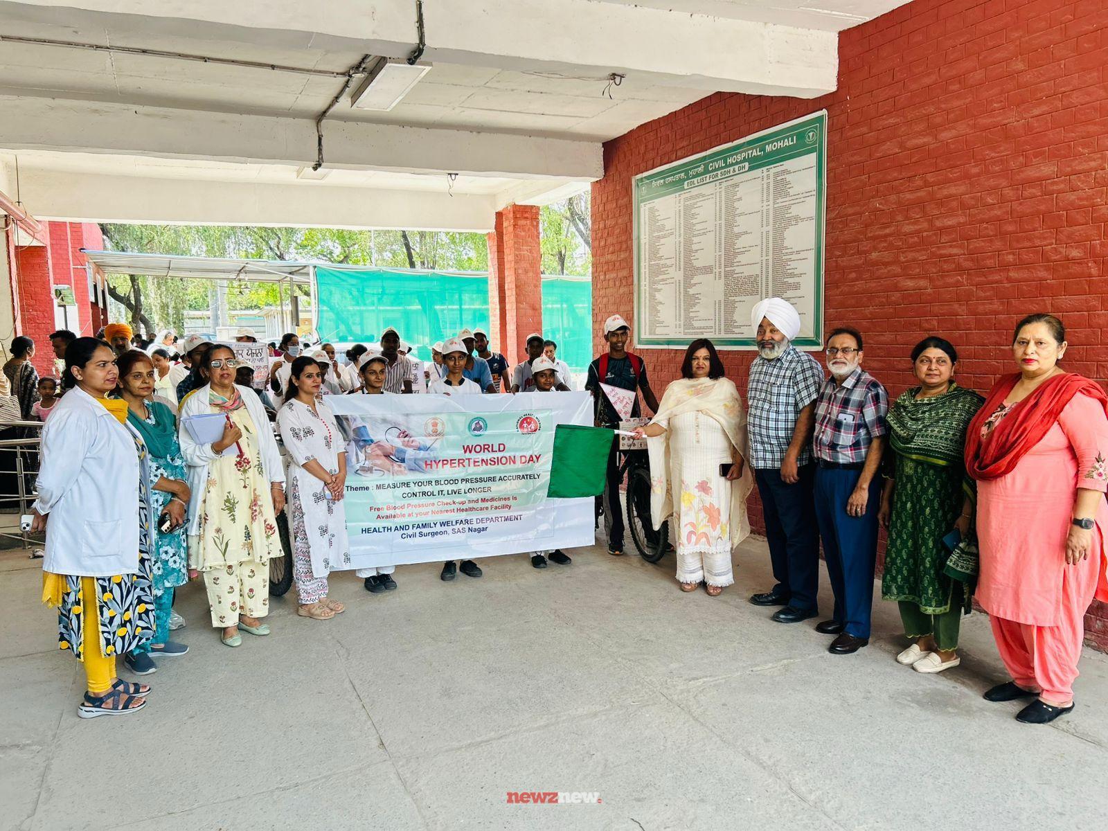 Civil Surgeon flags off bicycle rally dedicated to Hypertension Day