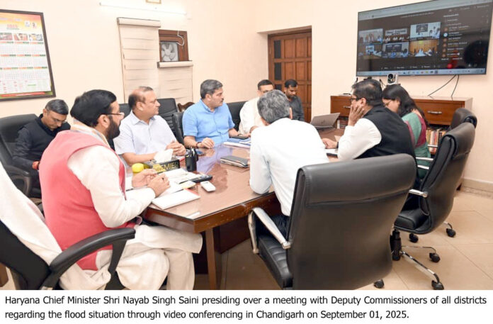 CM Nayab Singh Saini holds meeting with Deputy Commissioners, reviews rain and flood situation