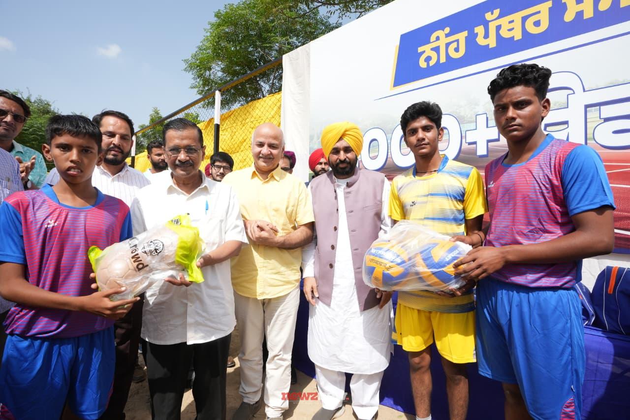Kejriwal and CM Mann launch project to build 3,100+ ultra-modern stadiums