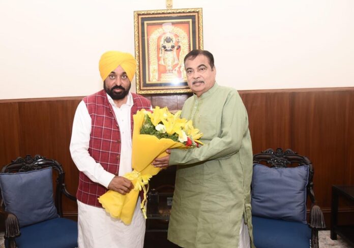 CM Bhagwant Singh Mann meets Union Road Transport & Highways Minister Nitin Gadkari